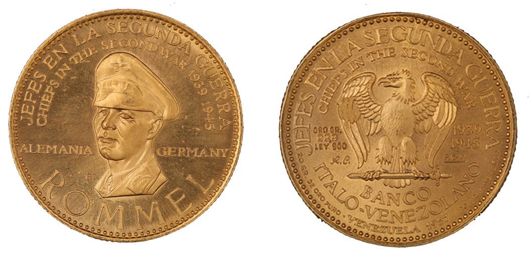 Banco Italo Venezuelano "Rommel" - Caciques gr. 22,20 in oro 900/000