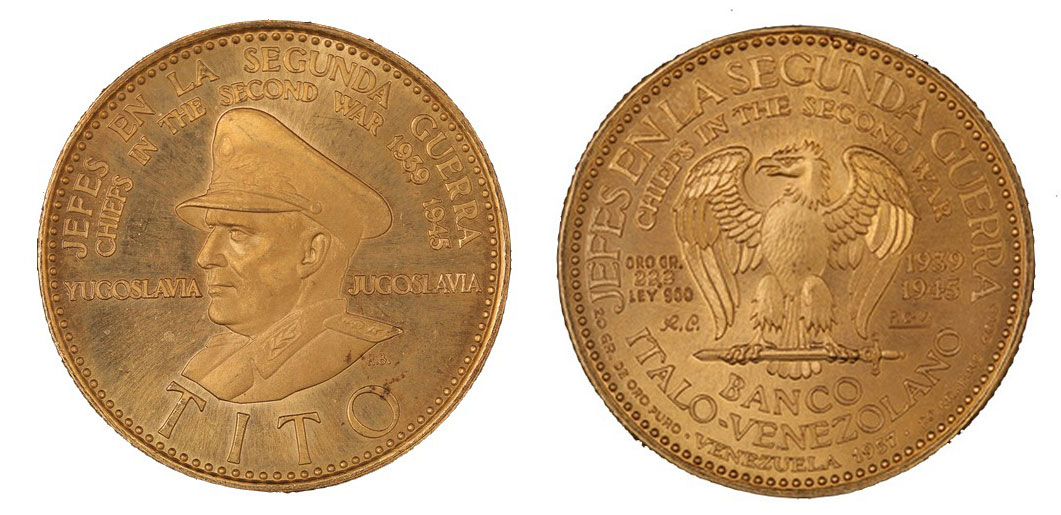 Banco Italo Venezuelano "Tito" - Caciques gr. 22,20 in oro 900/000