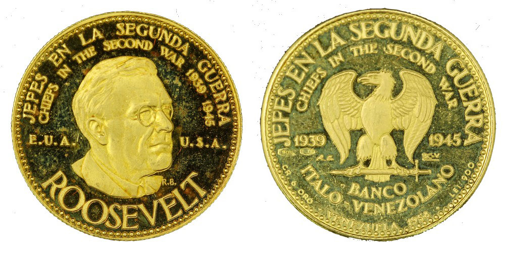 "Roosevelt" - Caciques gr. 6,00 in oro 900/000 