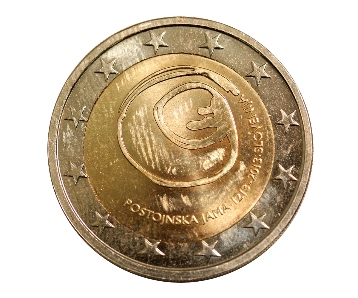 Grotte di Postumia - moneta da 2 euro