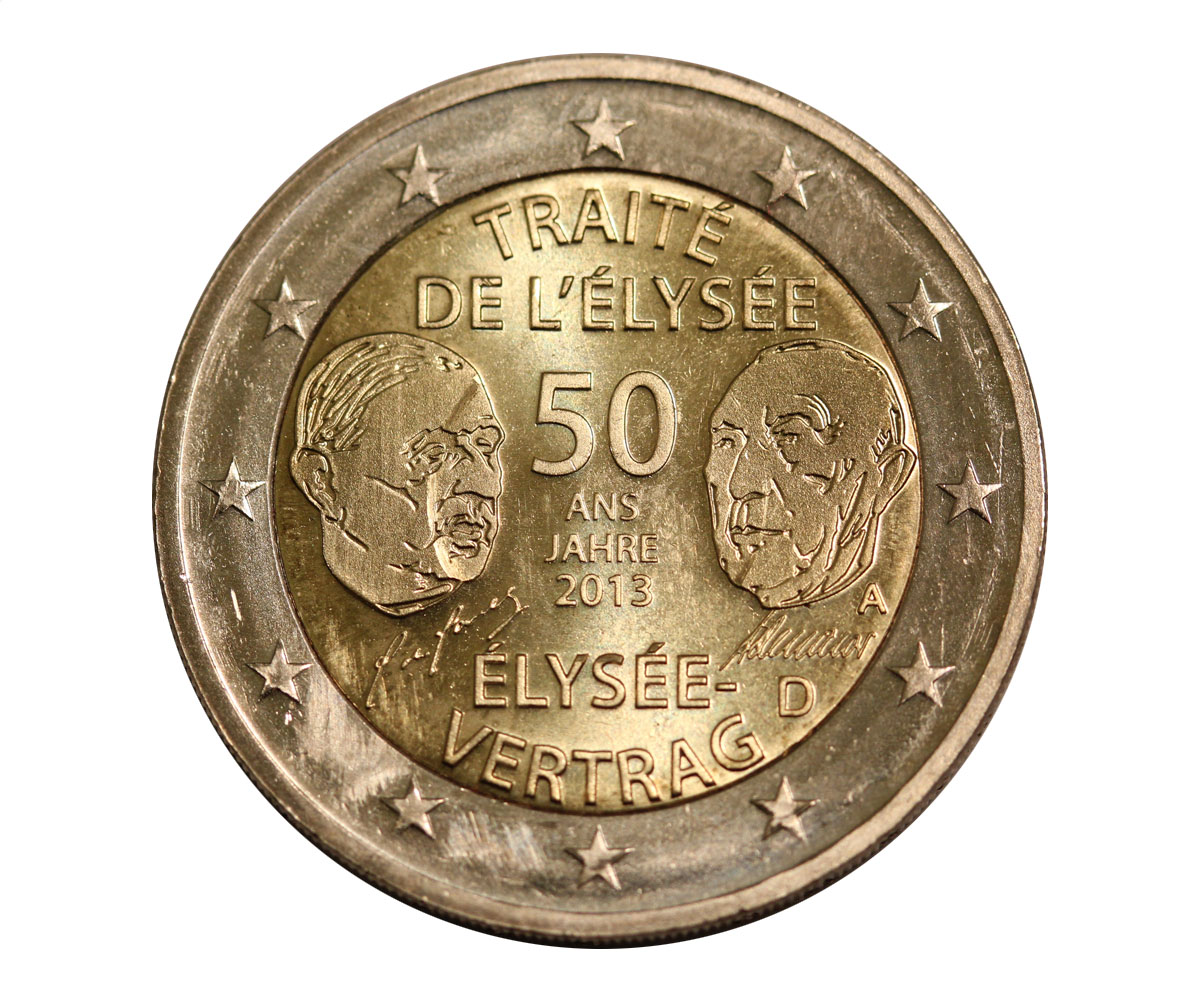 Trattati Eliseo - zecca A - moneta da 2 euro