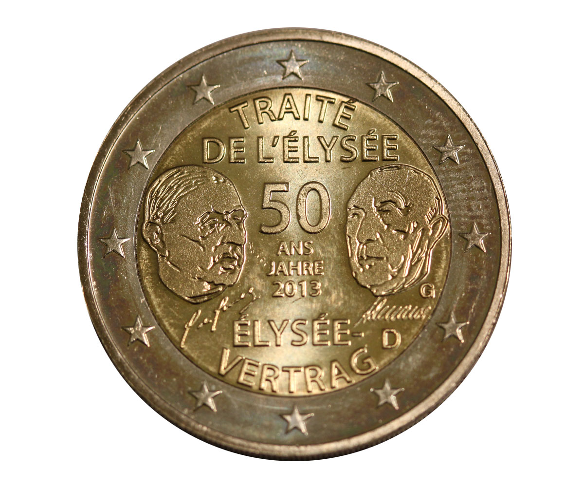 Trattati Eliseo - zecca G - moneta da 2 euro