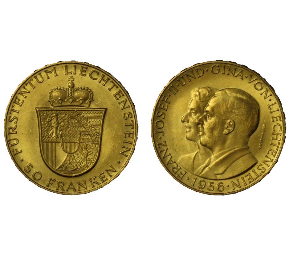 "Franz Joseph II" - 50 franken gr. 11,29 in oro 900/000