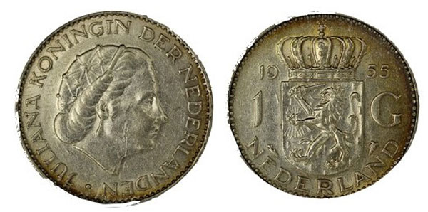 1 gulden gr. 6,45 in argento 720/000 - Lotto di 50 pezzi