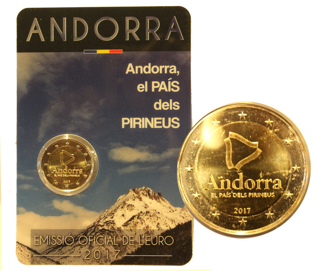 "Logo di Andorra, il Paese dei Pirenei" - moneta da 2 euro in blister