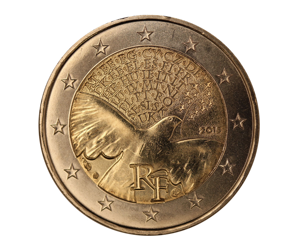 "70 Ann. della Pace in Europa" - moneta da 2 euro