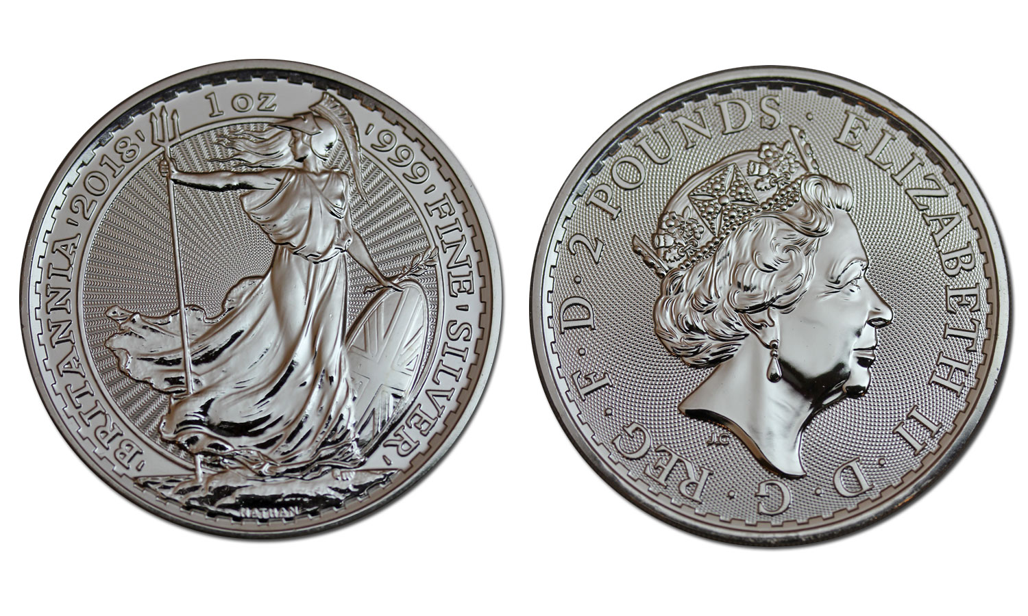 Britannia - moneta da 2 pounds (1 oncia) gr. 31,10 in ag. 999/
