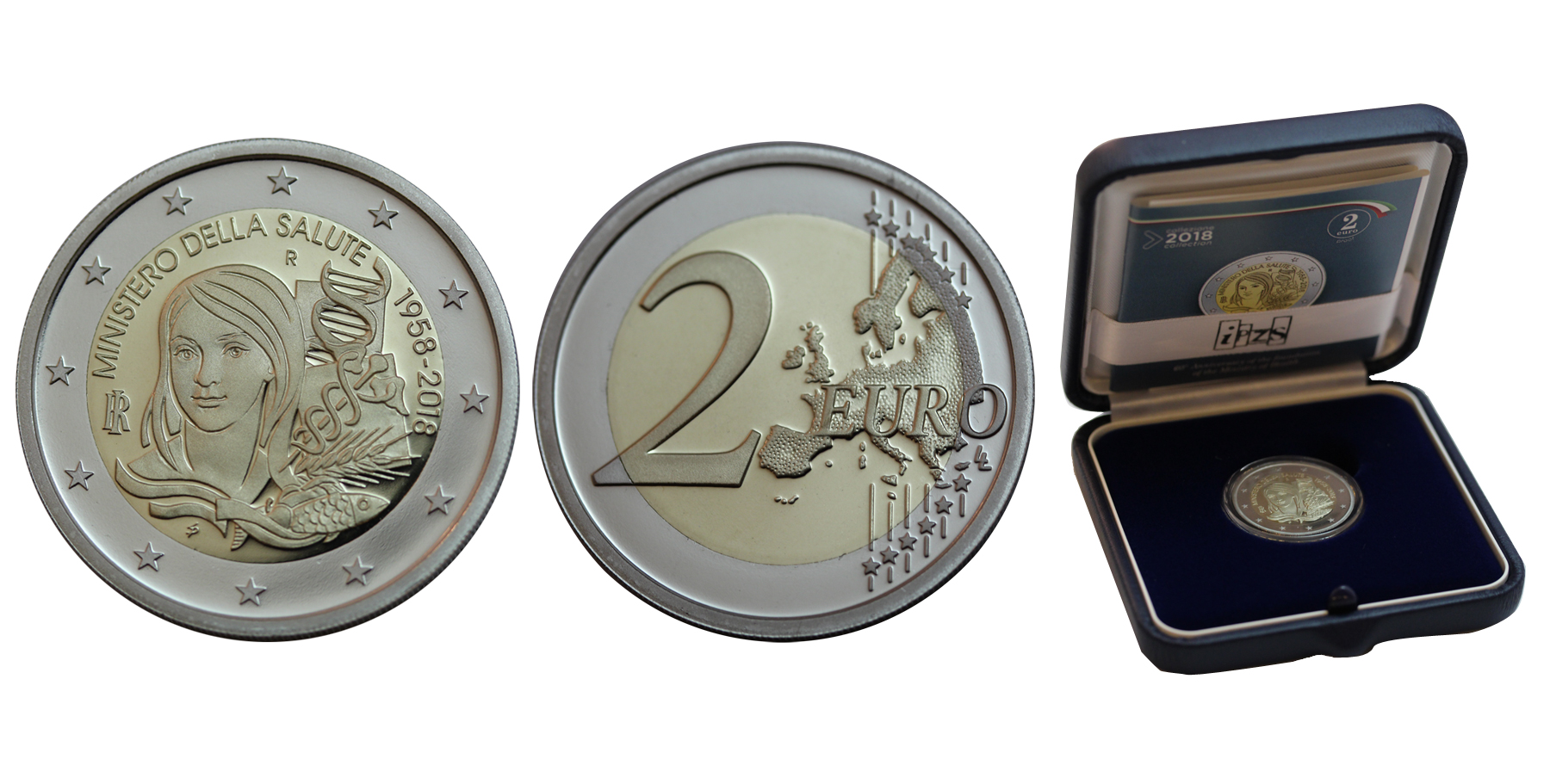 60 Anniv. dell'Istituzione del Ministero della Salute - 2 Euro in confezione ufficiale