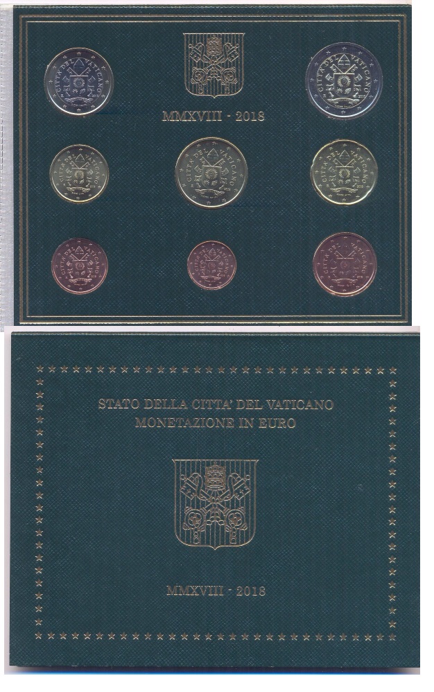  Papa Francesco - Serie completa di 8 monete in confezione originale