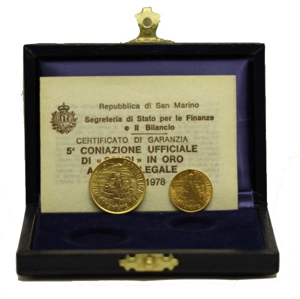 1 e 2 scudi gr. 9,00 in oro 917/000 - conf. originale