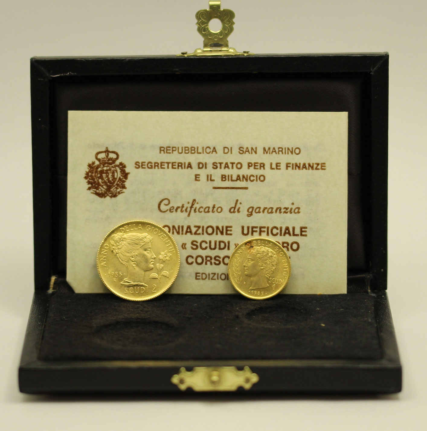 1 e 2 scudi gr. 6,00 in oro 917/000 - conf. originale