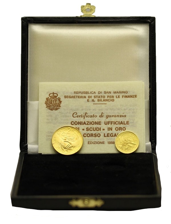 1 e 2 scudi gr. 10,17 in oro 917/000 - conf. originale