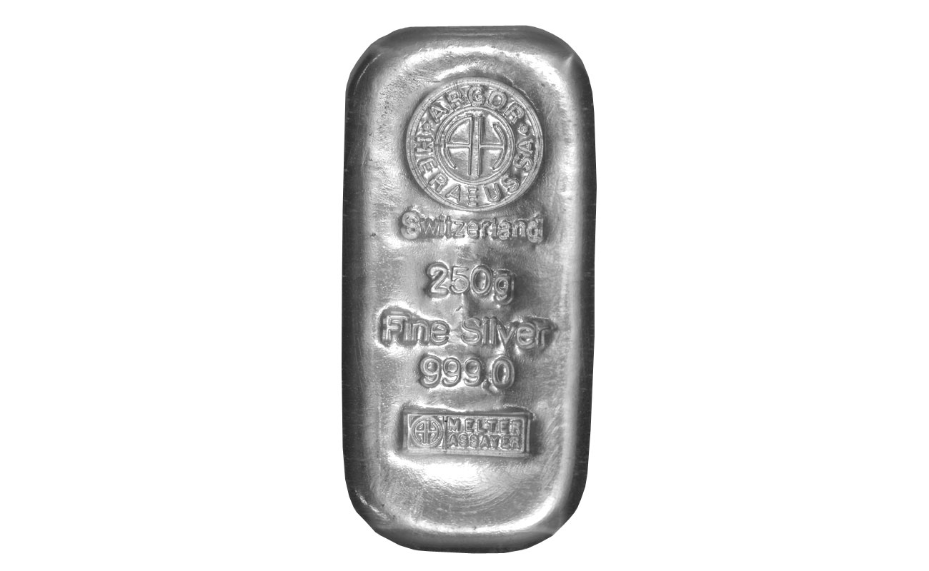 Argor Heraeus - Lingotto da gr. 250,00 in argento 999/000