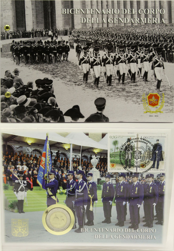 Bicentenario del Corpo della Gendarmeria -  2 Euro in Busta Filatelico Numismatica