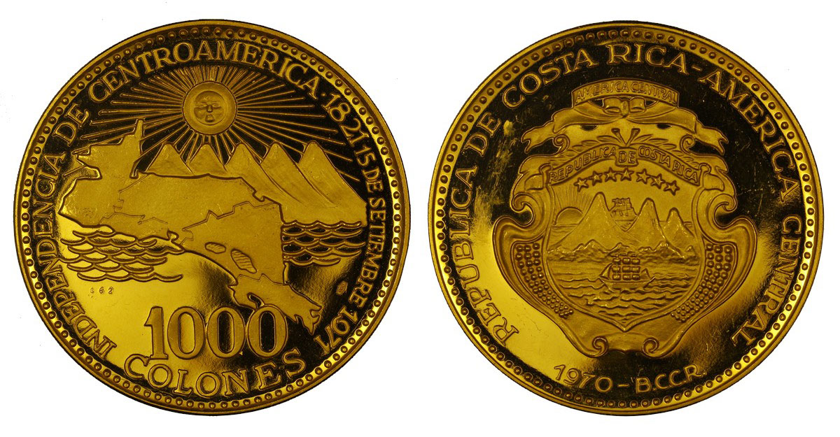 1000 colones gr. 149,00 in oro 900/000
