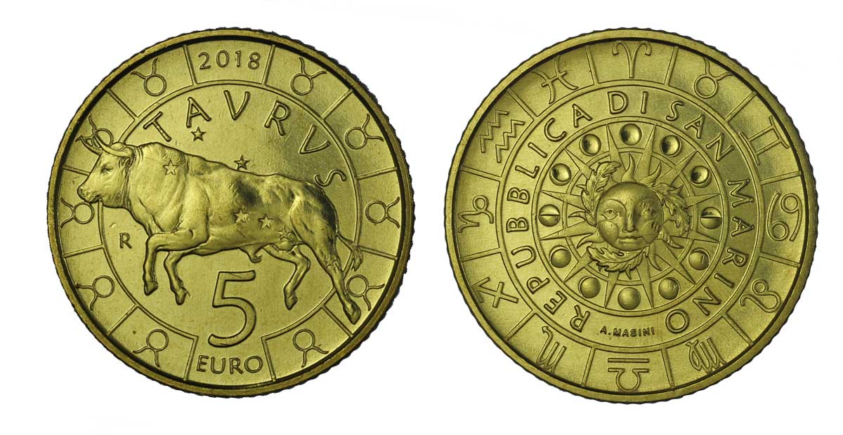 Serie "Segni zodiacali: Toro" - moneta da 5 euro