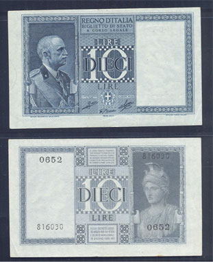 Vittorio Emanuele III - dieci lire "Imperiale" - 1939 anno XVIII