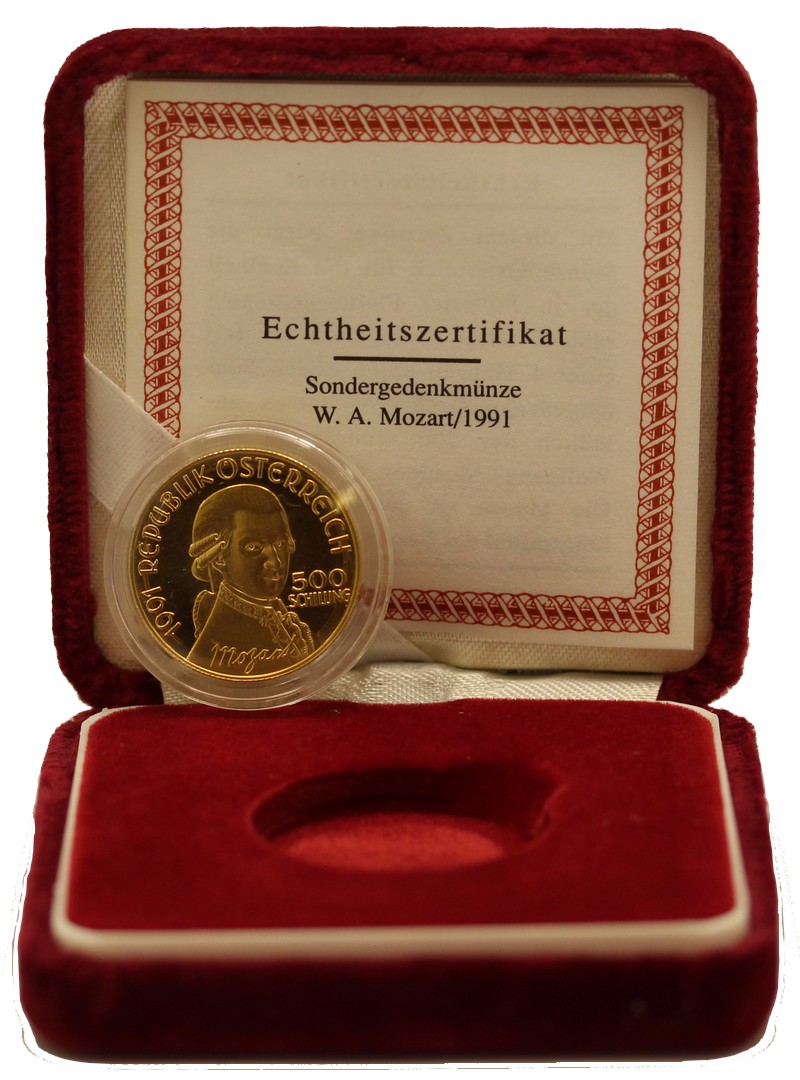 "Mozart" - 500 scellini gr. 8,00 in oro 986/000
