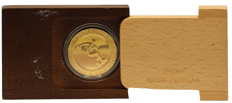 80000 pesetas gr. 27,00 in oro 999/000 - conf. originale
