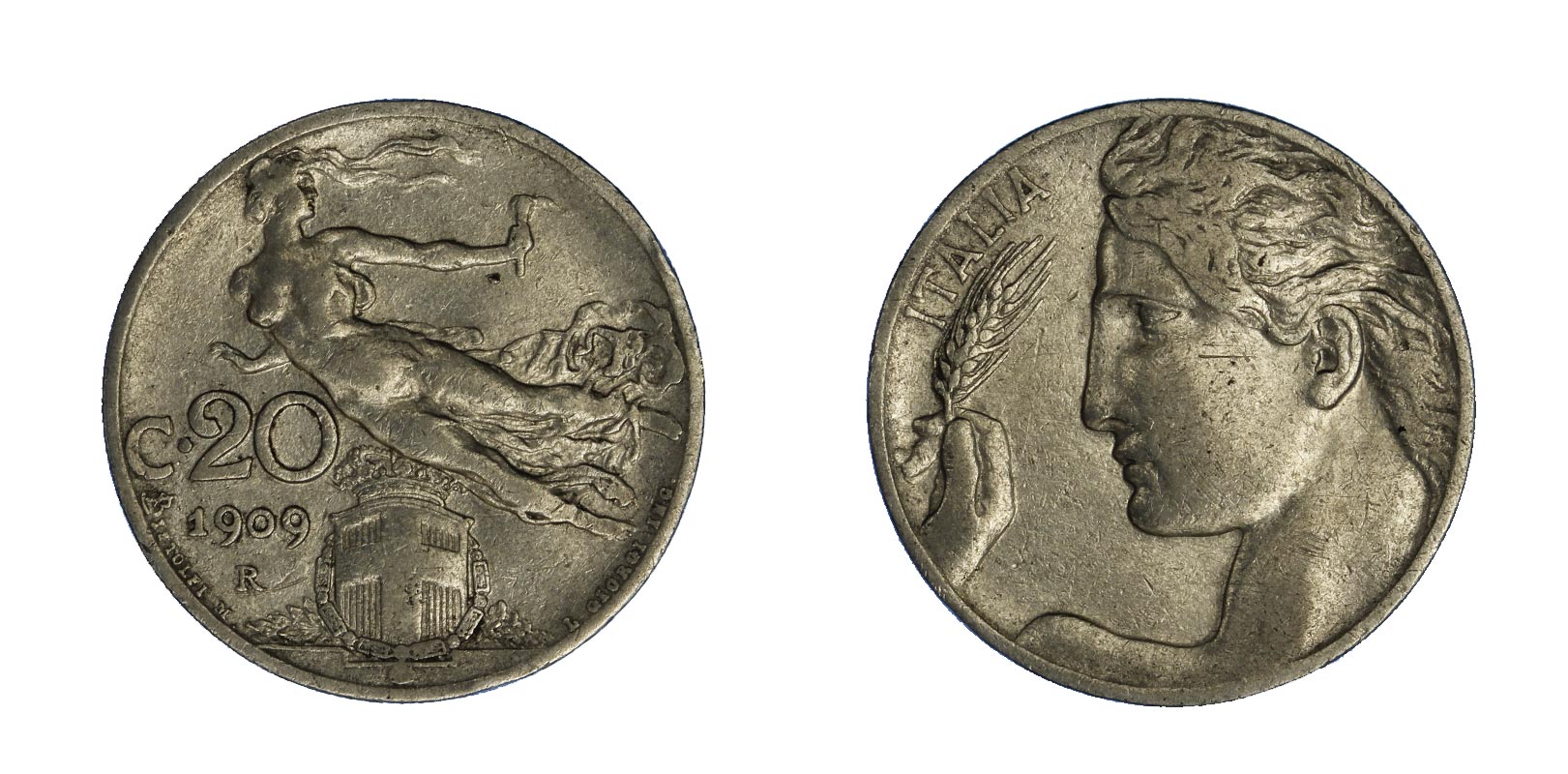 20 centesimi Libert Librata zecca di Roma