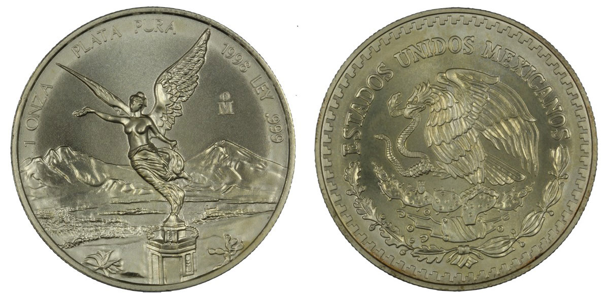 "Libertad" - moneta da 1 oncia gr. 31,103 (1 oz) in argento 999/