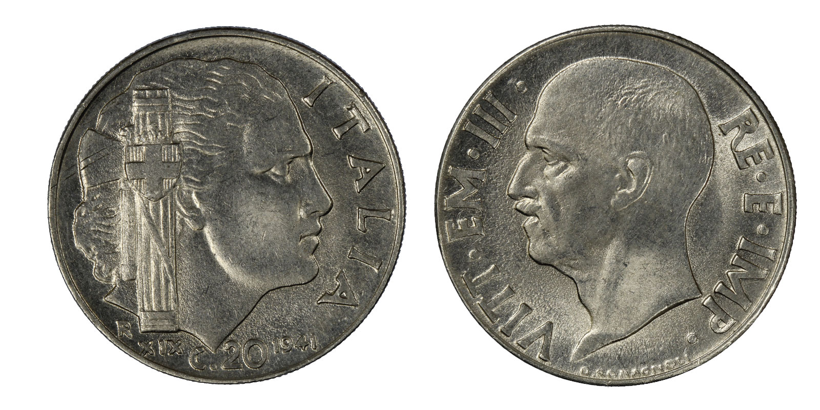 20 centesimi Impero (anno XIX) zecca di Roma