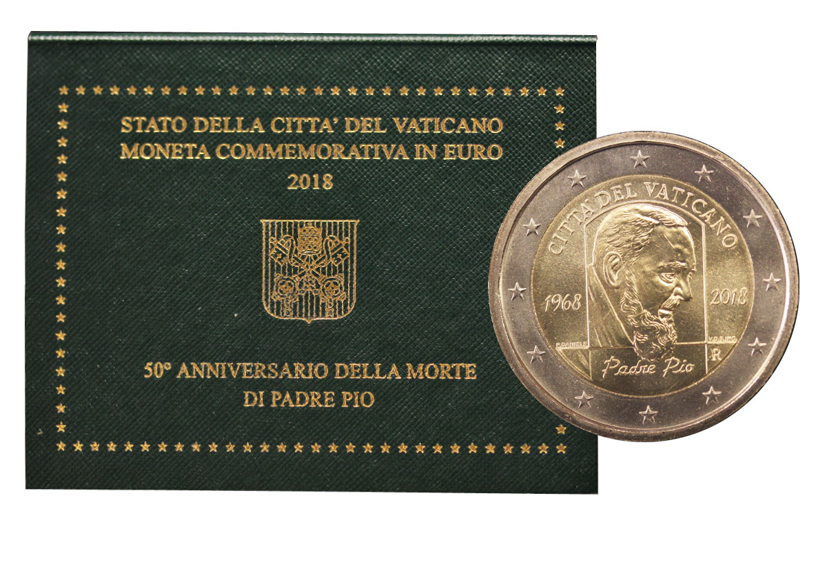 50 Anniversario della morte di Padre Pio - 2 Euro in confezione ufficiale