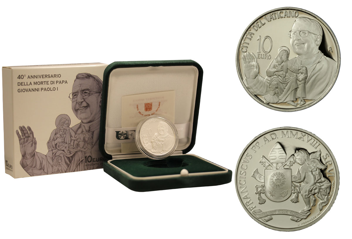 40 Anniv. della morte di Giovanni Paolo I - 10 Euro commemorativa in argento