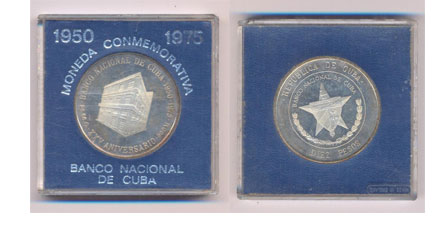 25 Anniversario della Banca Nazionale di Cuba- gr. 26.66 in ag. 900/