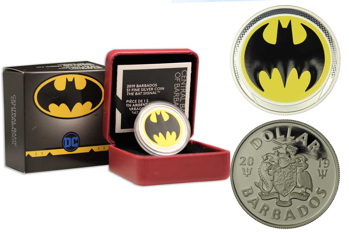 "Bat signal di Batman" moneta da 1 dollaro, gr. 23,17 in ag. 999/
