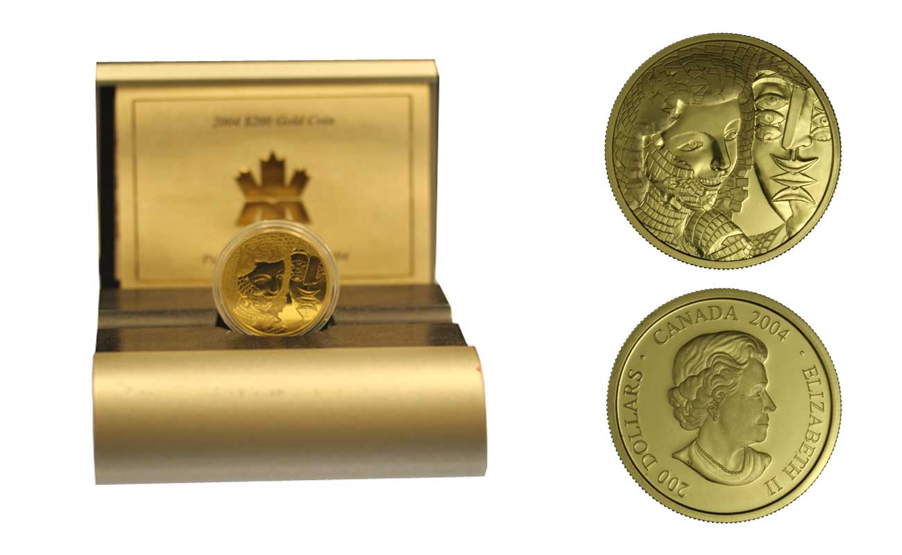 "Frammenti" - 200 dollari gr. 16,00 in oro 917/000 - conf. originale