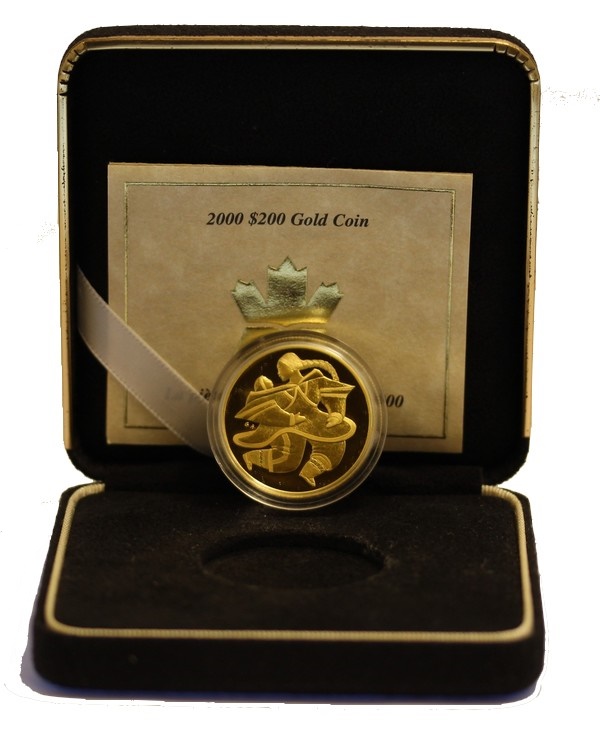 "Maternit" - 200 dollari gr. 17,14 in oro 917/000 -  conf. originale