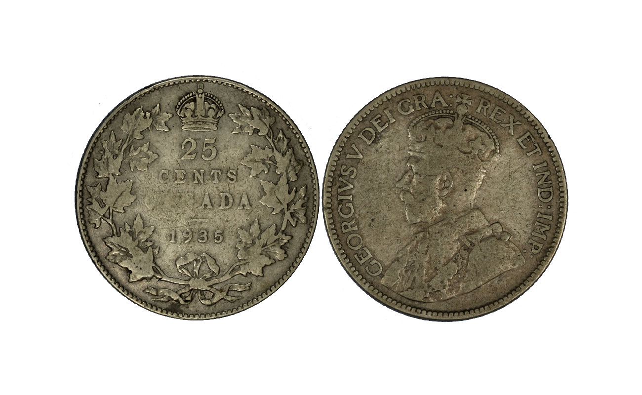 Re Giorgio V - 25 centesimi gr. 5,80 in ag.800/