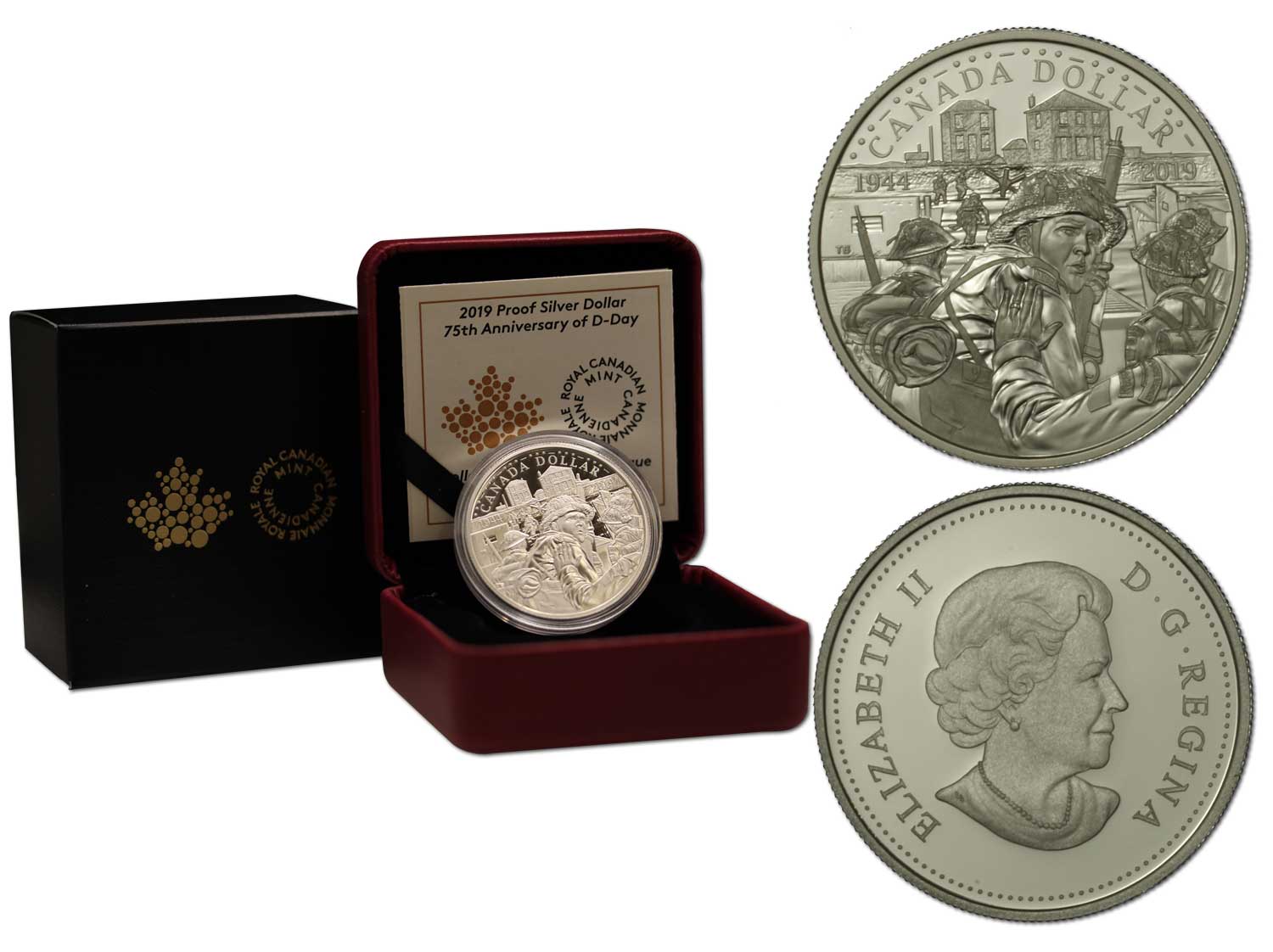 "75 anniversario del D-Day" - Moneta da 1 dollaro gr. 23,17 in argento 999/000