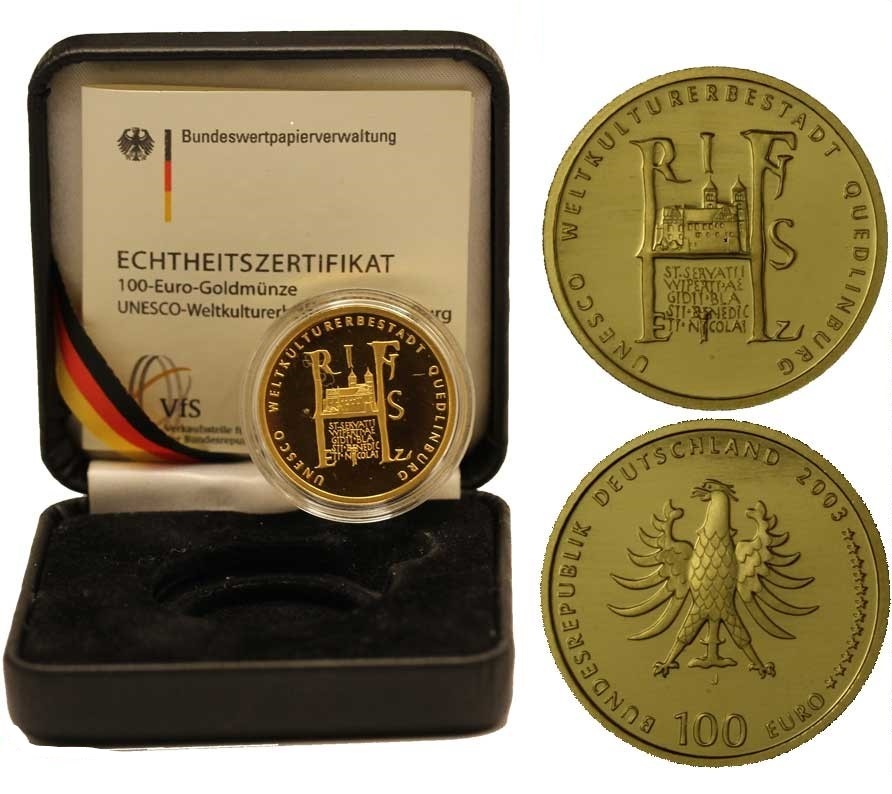 Unesco - 100 euro gr. 15,55 in oro 999,9/000