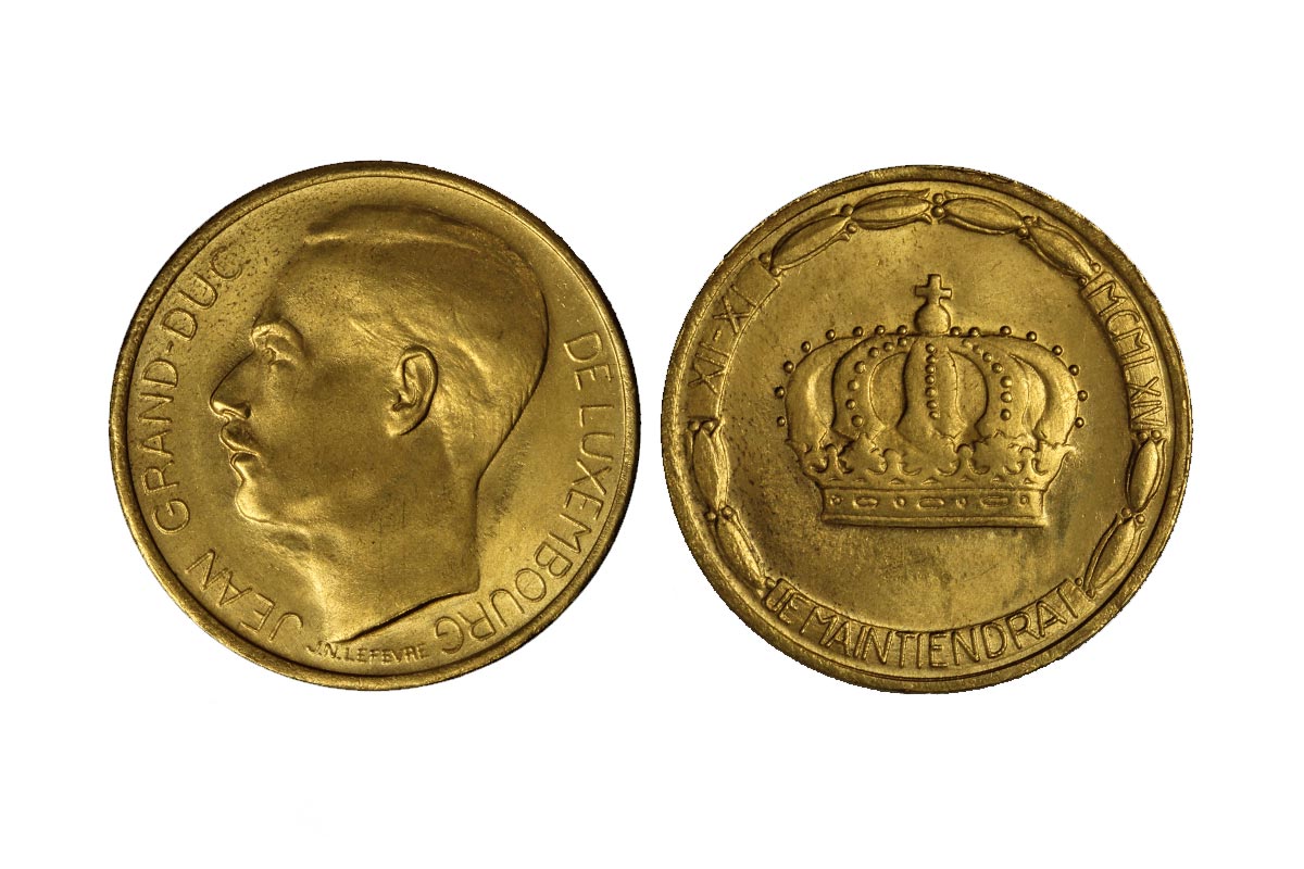 Incoronazione Granduca Jean - 20 franchi gr. 6,45 in oro 900/