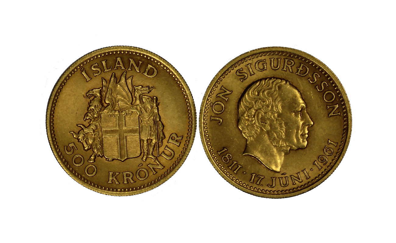 "150 Nascita Jon Sigurdsson" - 500 corone gr. 8,96 in oro 900/