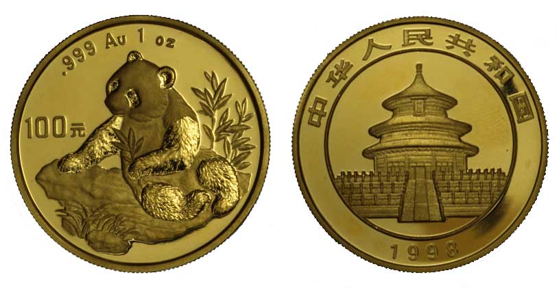 100 yuan gr. 31,103 in oro 999/000