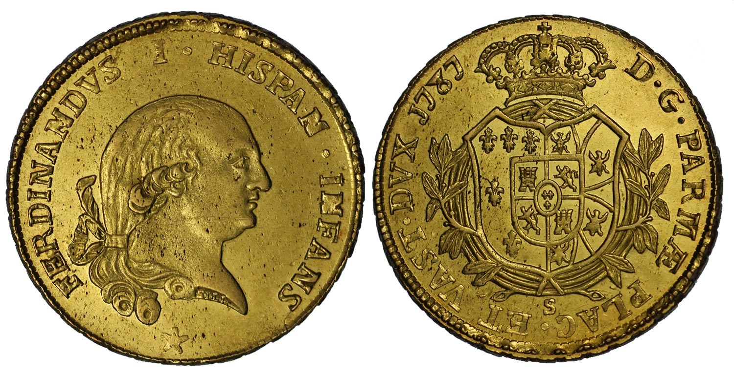 Ferdinando di Borbone - 4 doppie gr.28,56 in oro 891/