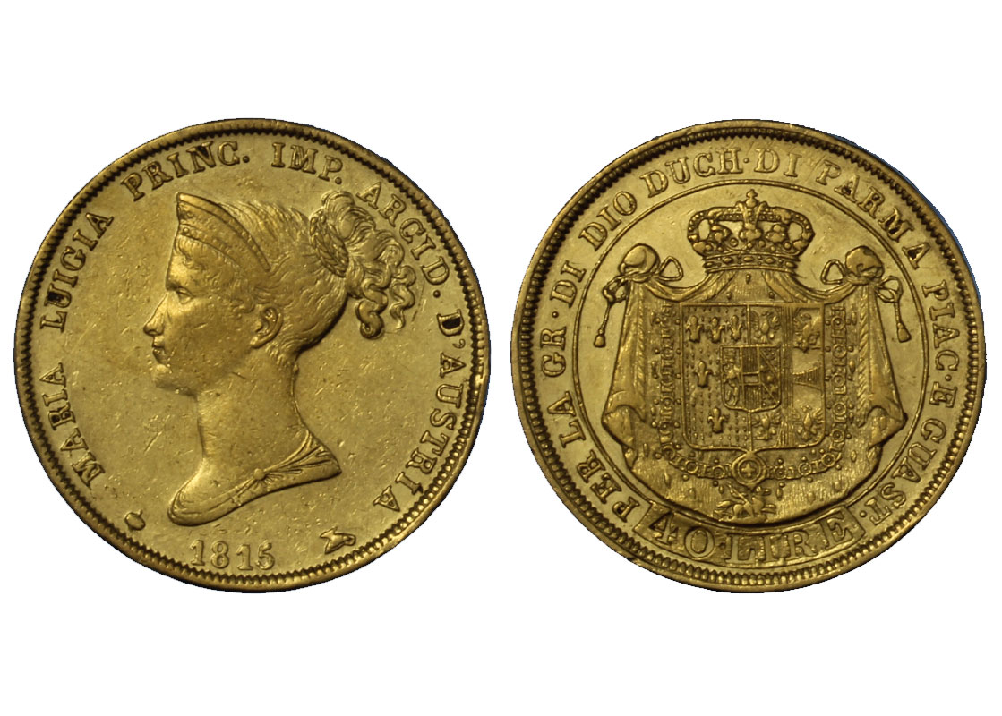 Maria Luigia - 40 lire gr.12,90 in oro 900/