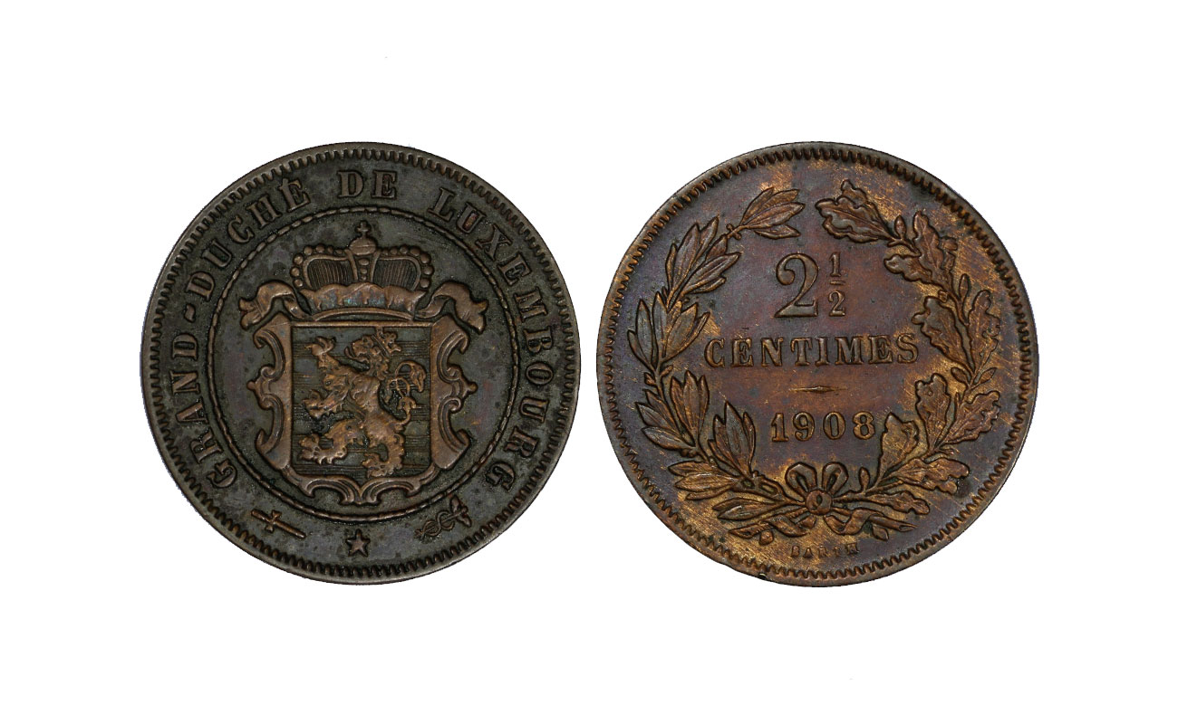 William III - 2 e 1/2 centesimi in bronzo