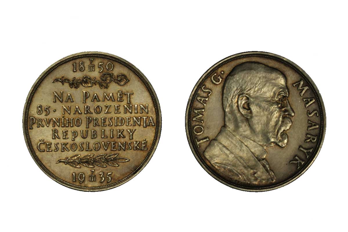 85 Compleanno Presidente Masaryk - Medaglia gr.14,70 ag 987/000