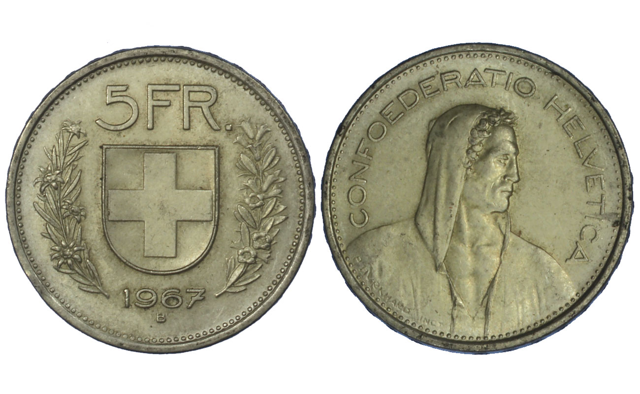 5 franchi gr. 15,00 in ag. 835/000 - Lotto di 20 pezzi