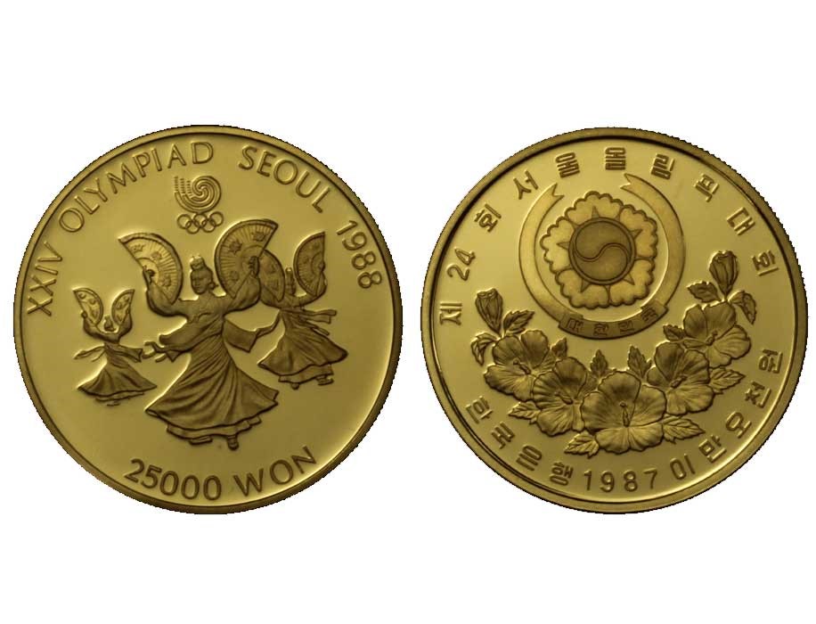 Olimpiadi di Seoul - 25000 Won gr. 16,81 in oro 925/000 