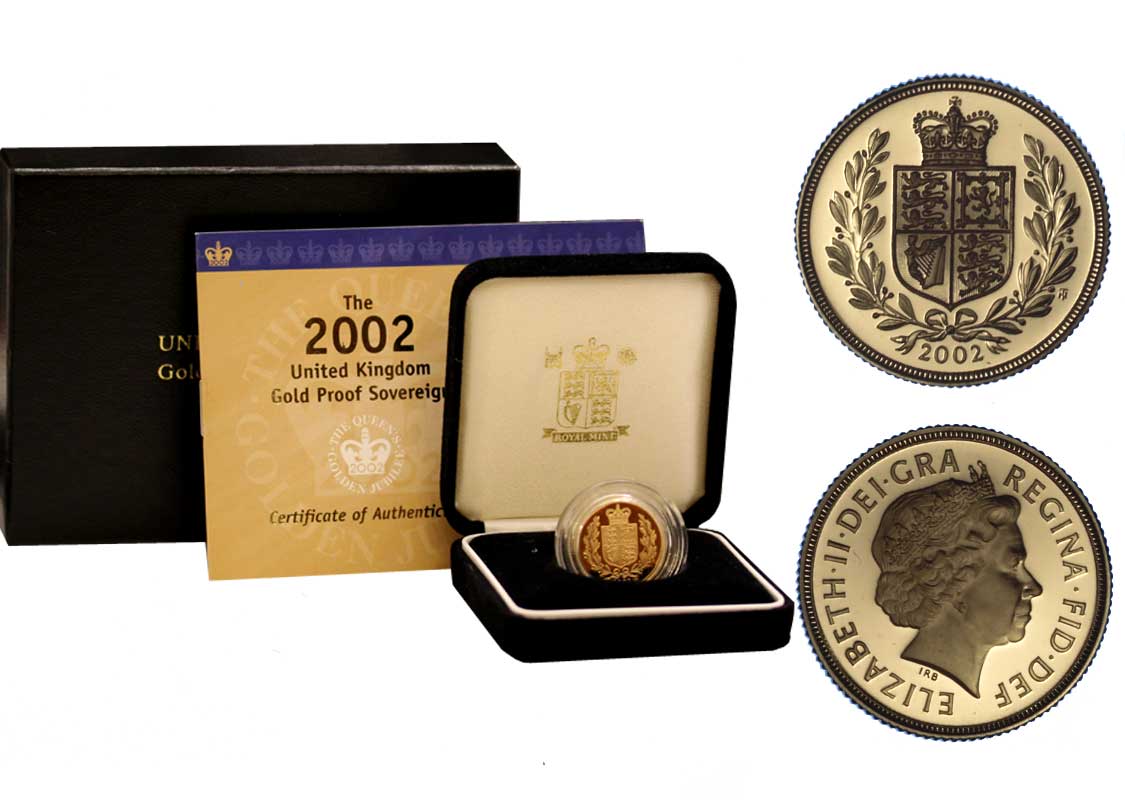 Regina Elisabetta II - "Giubileo d'oro" -  Sterlina gr. 7,98 in oro 917/ - In conf. originale