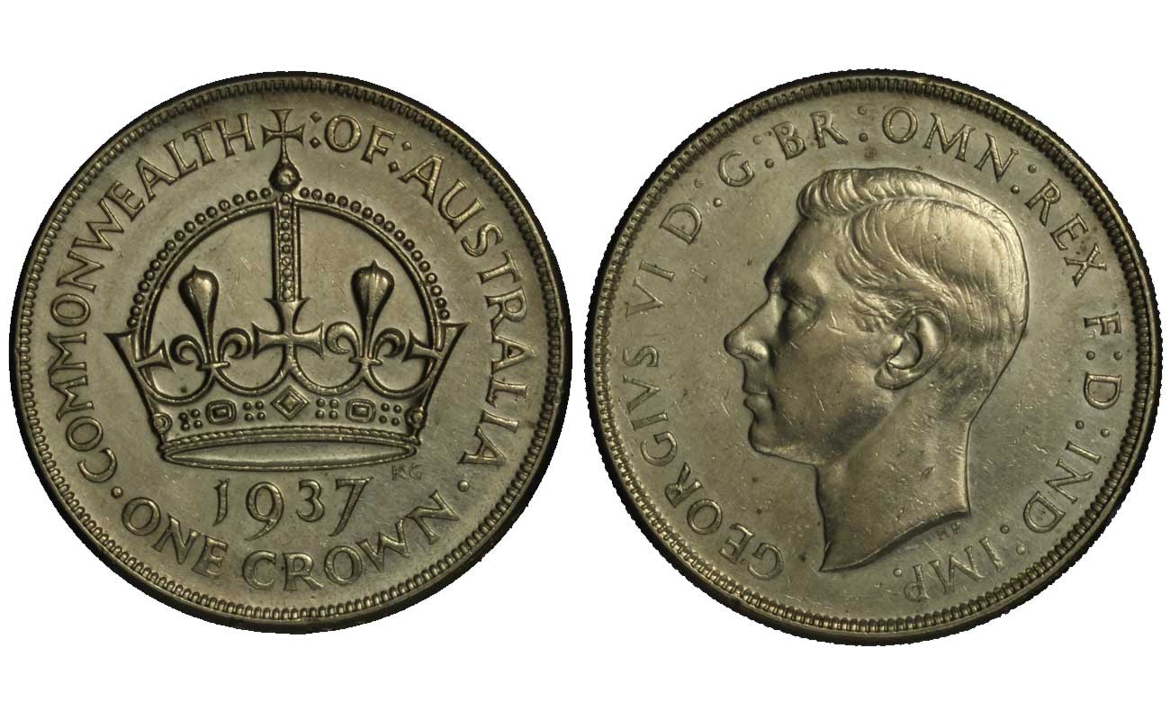 Re Giorgio VI - corona gr. 28,28 in ag. 925/000