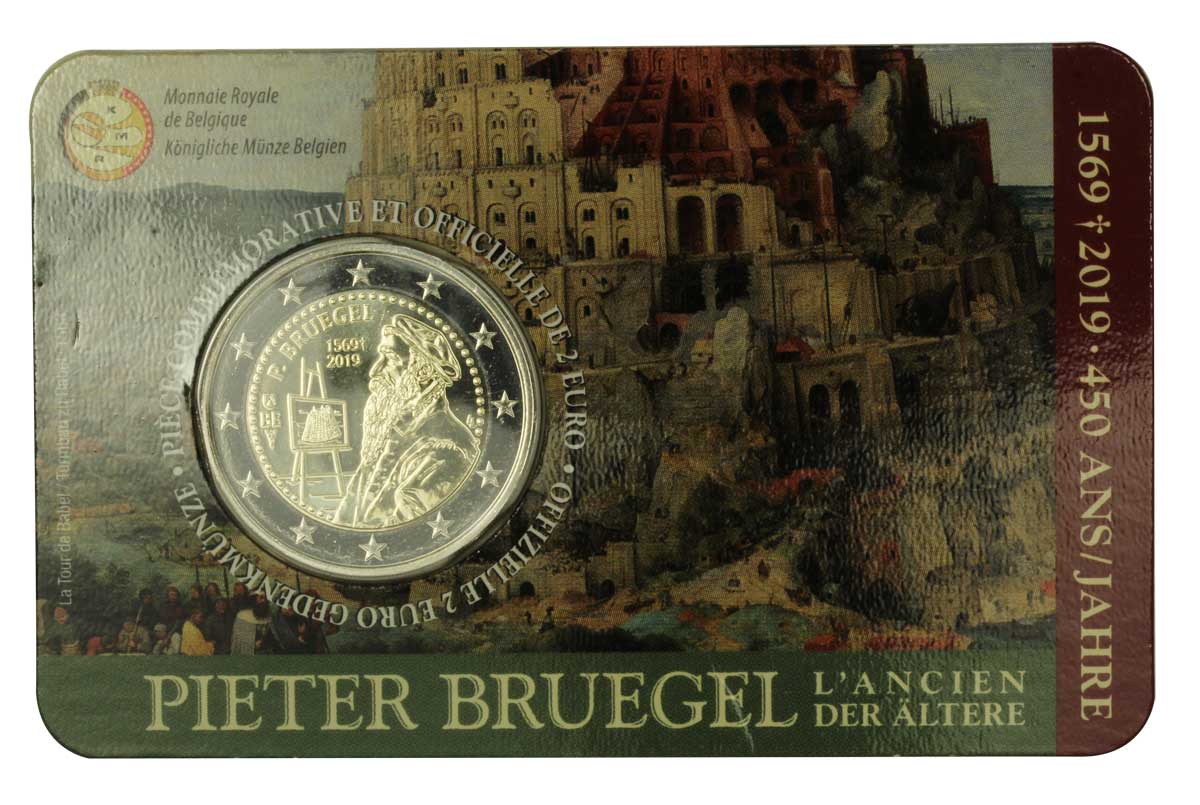 "450° anniversario della morte di Pieter Bruegel Il Vecchio" - moneta da 2 euro in blister