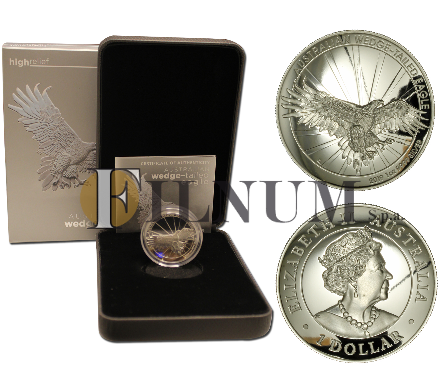 "Aquila cuneata"  - Moneta da 1 dollaro gr. 31,10 in ag. 999/000