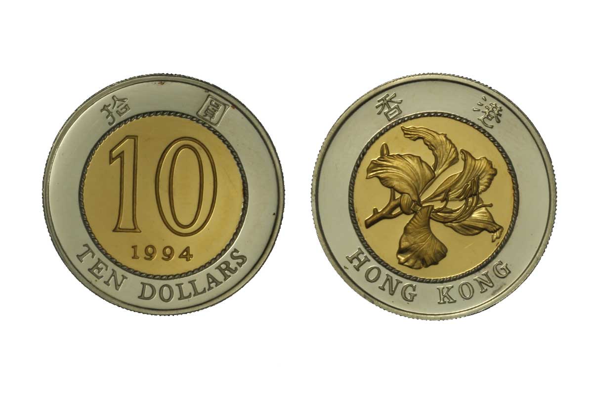 "Fiore" - 10 dollari contorno gr. 9,00 in oro 375/000 e centro gr. 9,30 in oro 917/000