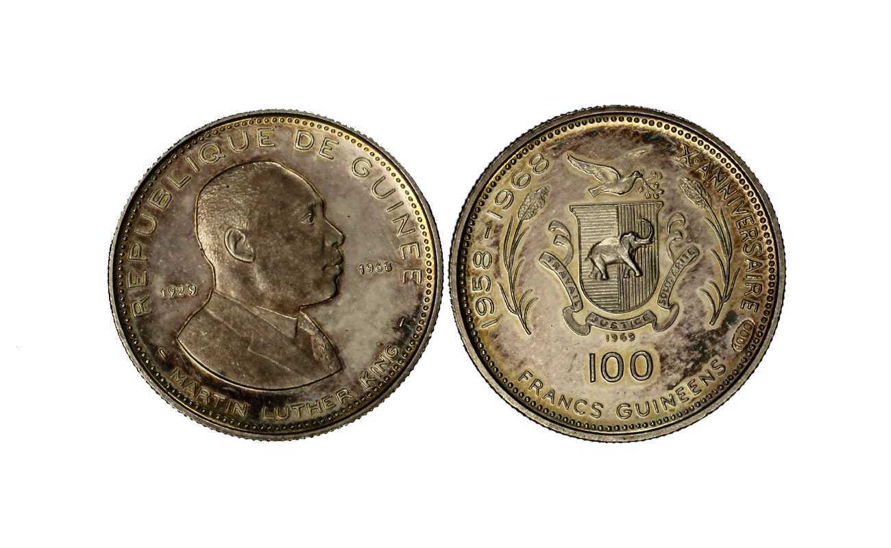 "Martin Luther King" - 100 franchi gr. 5,65 in ag. 999/ 